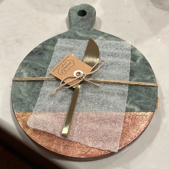 Mud Pie Wood Marble And Wood Board Set/NWT - Picture 3 of 8